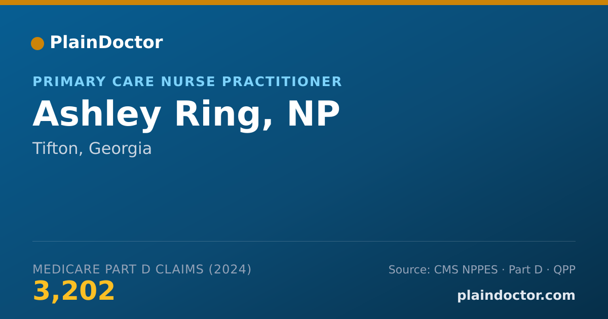 Shareable card for Ashley Ring, NP - Primary Care Nurse Practitioner, Tifton, GA