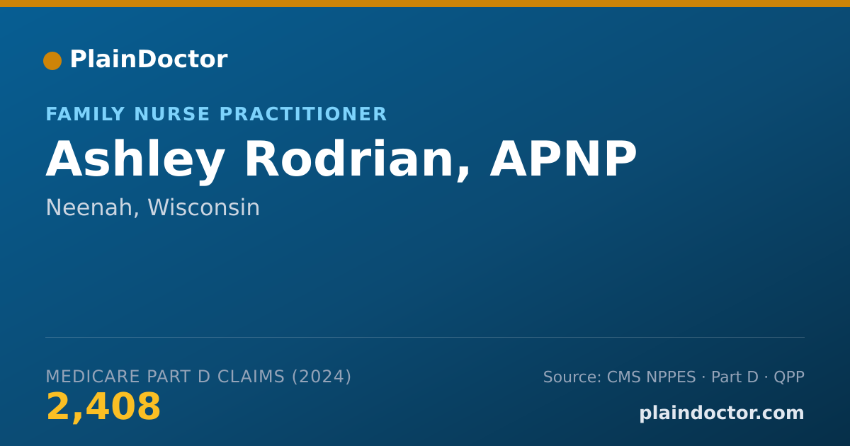 Shareable card for Ashley Rodrian, APNP - Family Nurse Practitioner, Neenah, WI