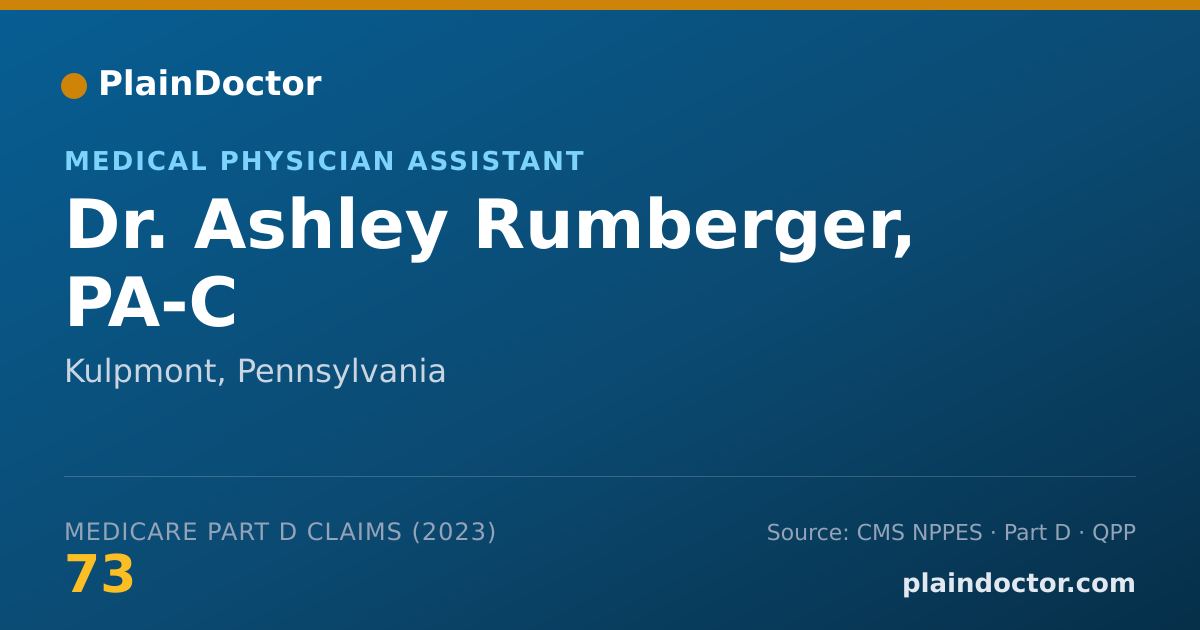 Shareable card for Ashley Rumberger, PA-C - Medical Physician Assistant, Kulpmont, PA