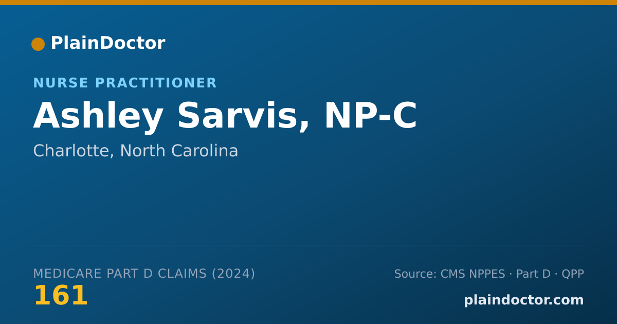 Shareable card for Ashley Sarvis, NP-C - Nurse Practitioner, Charlotte, NC