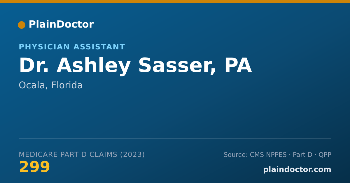 Shareable card for Ashley Sasser, PA - Physician Assistant, Ocala, FL