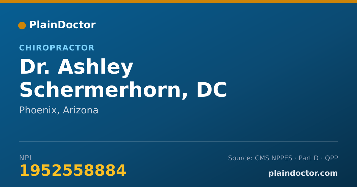 Shareable card for Ashley Schermerhorn, DC - Chiropractor, Phoenix, AZ