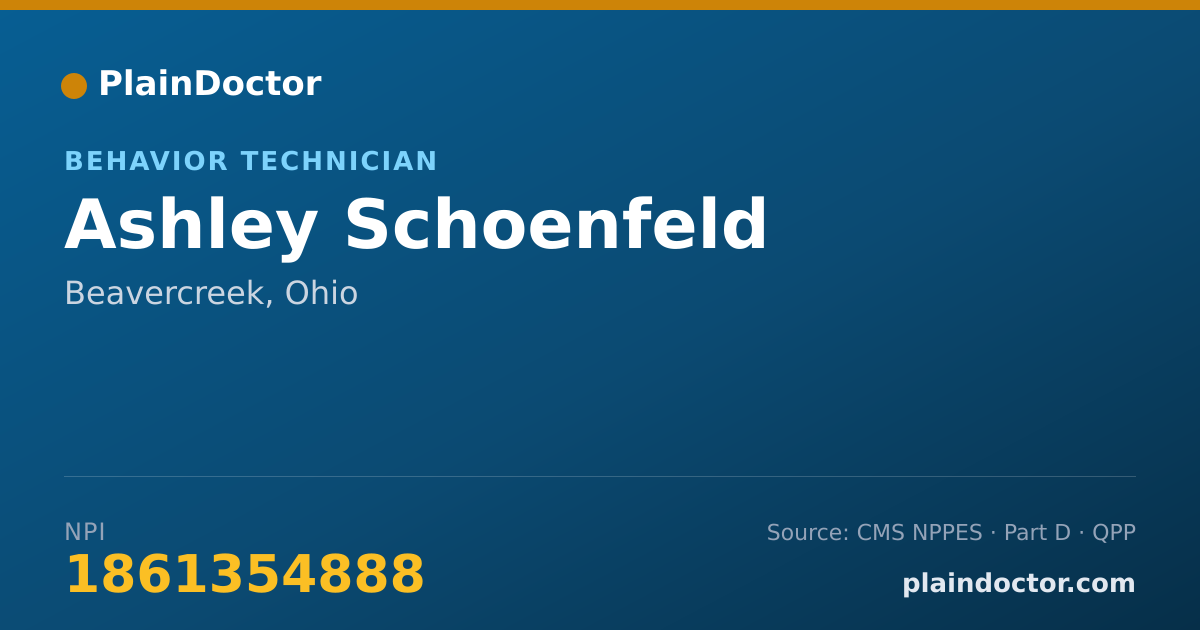 Shareable card for Ashley Schoenfeld - Behavior Technician, Beavercreek, OH