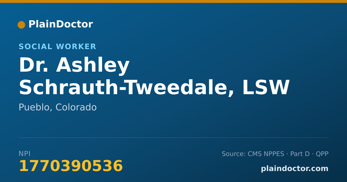 Shareable card for Ashley Schrauth-Tweedale, LSW - Social Worker, Pueblo, CO