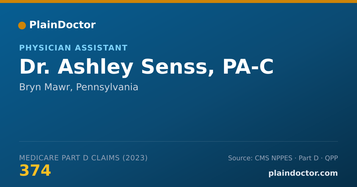 Shareable card for Ashley Senss, PA-C - Physician Assistant, Bryn Mawr, PA
