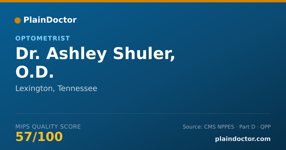 Shareable card for Ashley Shuler, O.D. - Optometrist, Lexington, TN