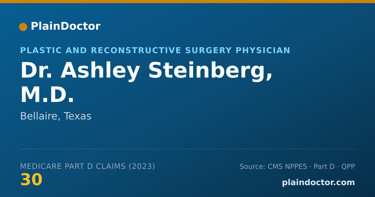 Shareable card for Ashley Steinberg, M.D. - Plastic and Reconstructive Surgery Physician, Bellaire, TX