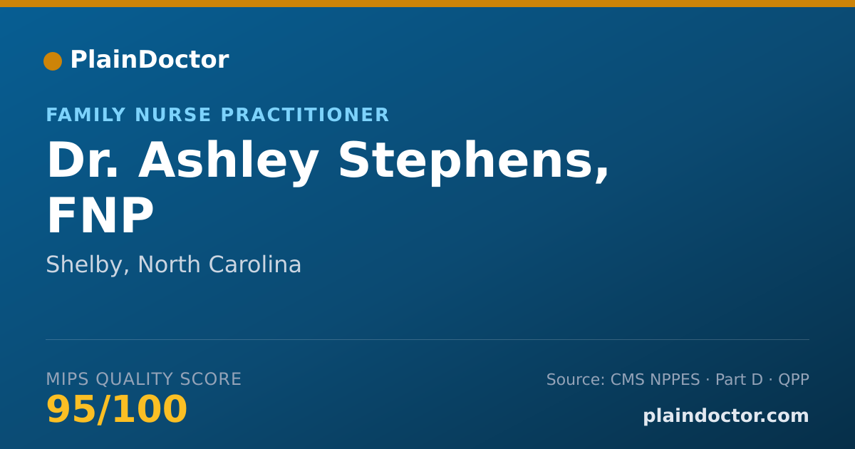 Shareable card for Ashley Stephens, FNP - Family Nurse Practitioner, Shelby, NC
