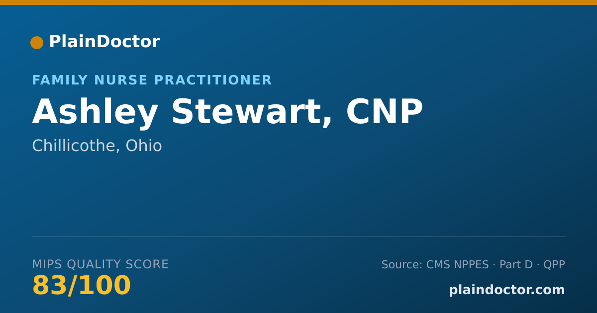 Shareable card for Ashley Stewart, CNP - Family Nurse Practitioner, Chillicothe, OH