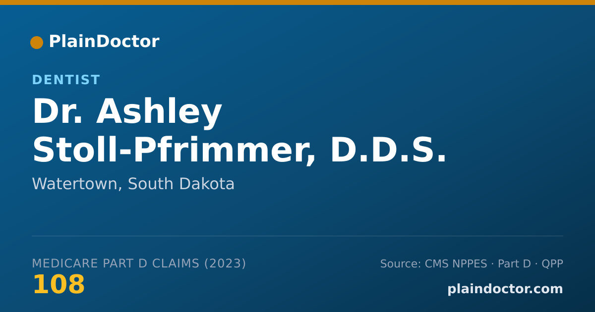 Shareable card for Ashley Stoll-Pfrimmer, D.D.S. - Dentist, Watertown, SD