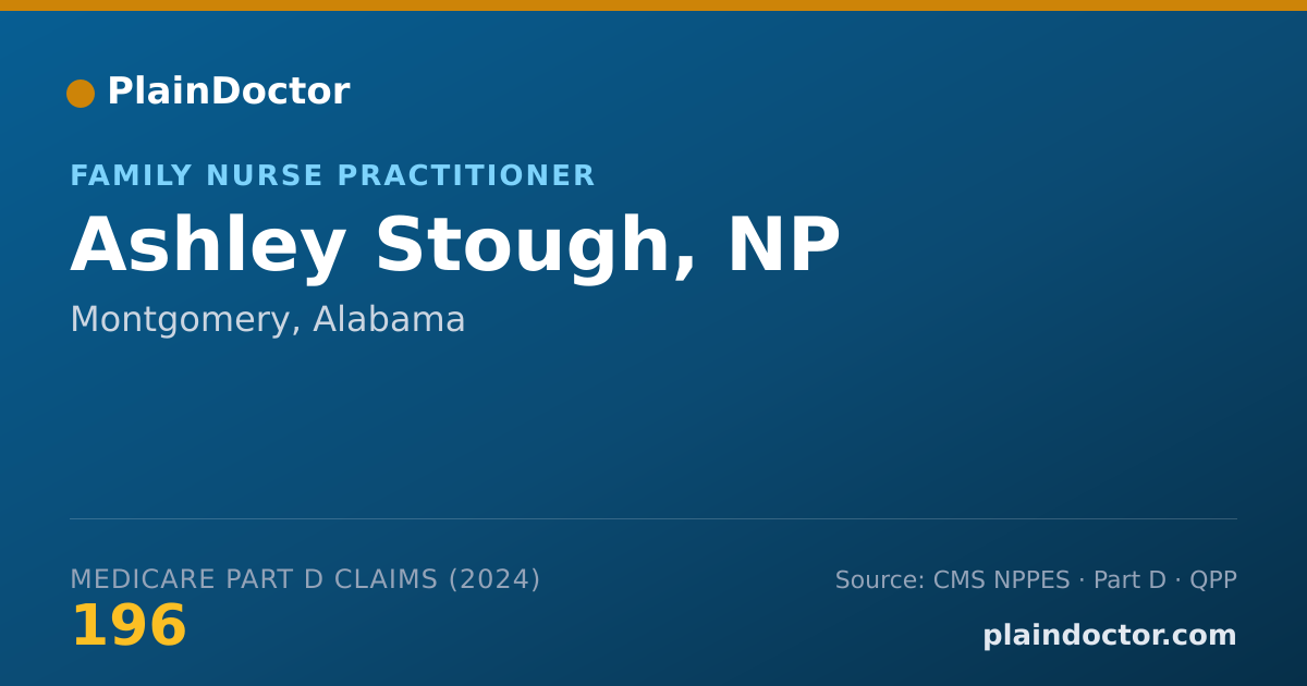 Shareable card for Ashley Stough, NP - Family Nurse Practitioner, Montgomery, AL