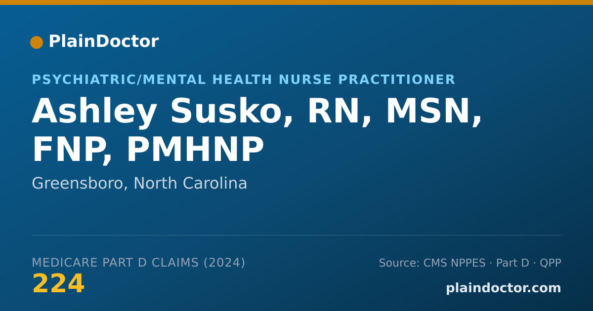 Shareable card for Ashley Susko, RN, MSN, FNP, PMHNP - Nurse Practitioner, Greensboro, NC