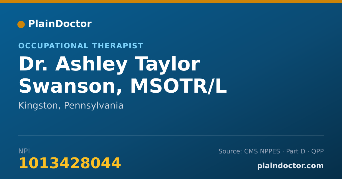 Shareable card for Ashley Taylor Swanson, MSOTR/L - Occupational Therapist, Kingston, PA