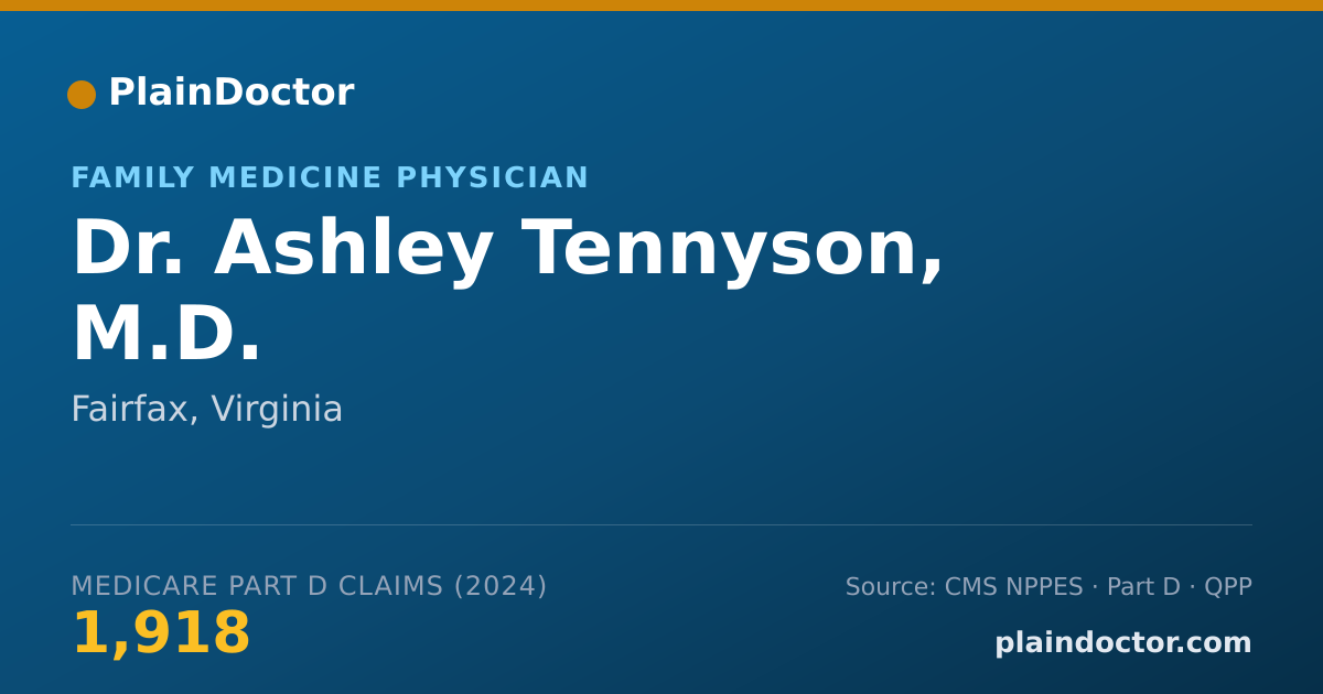 Shareable card for Ashley Tennyson, M.D. - Family Medicine Physician, Fairfax, VA