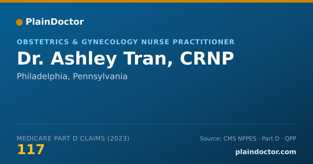 Shareable card for Ashley Tran, CRNP - Obstetrics & Gynecology Nurse Practitioner, Philadelphia, PA