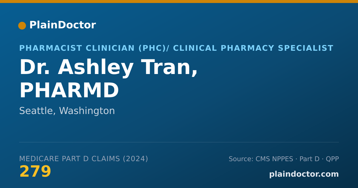 Shareable card for Ashley Tran, PHARMD - Pharmacist, Seattle, WA