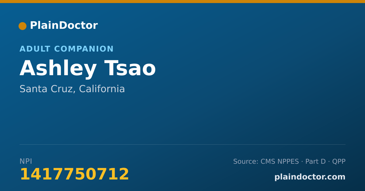 Shareable card for Ashley Tsao - Adult Companion, Santa Cruz, CA