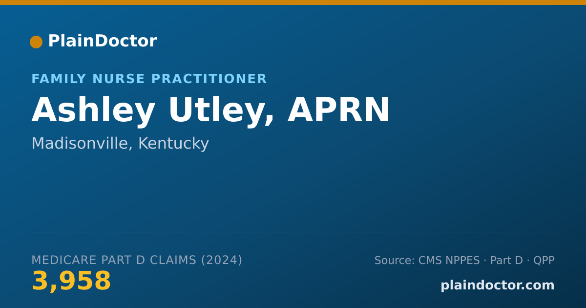 Shareable card for Ashley Utley, APRN - Family Nurse Practitioner, Madisonville, KY