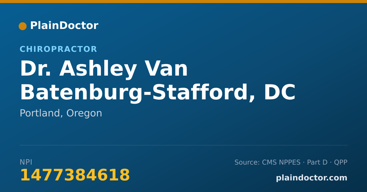 Shareable card for Ashley Van Batenburg-Stafford, DC - Chiropractor, Portland, OR