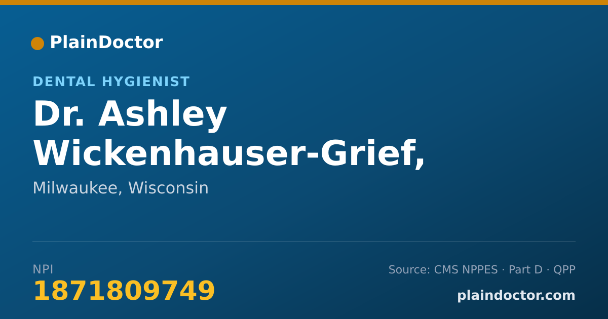 Shareable card for Ashley Wickenhauser-Grief, RDH - Dental Hygienist, Milwaukee, WI