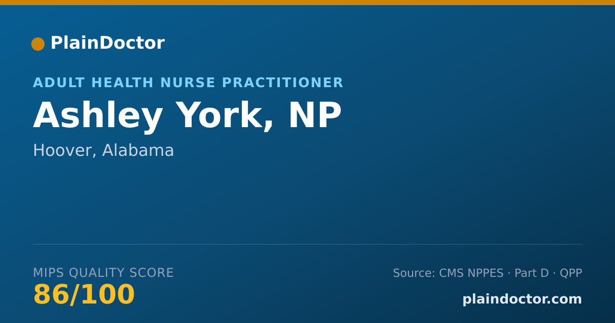 Shareable card for Ashley York, NP - Adult Health Nurse Practitioner, Hoover, AL