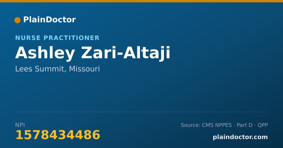 Shareable card for Ashley Zari-Altaji - Nurse Practitioner, Lees Summit, MO