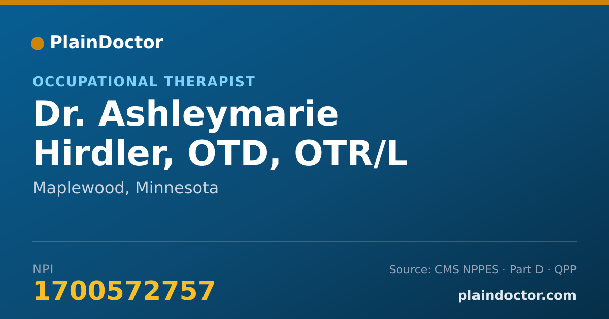 Shareable card for Ashleymarie Hirdler, OTD, OTR/L - Occupational Therapist, Maplewood, MN