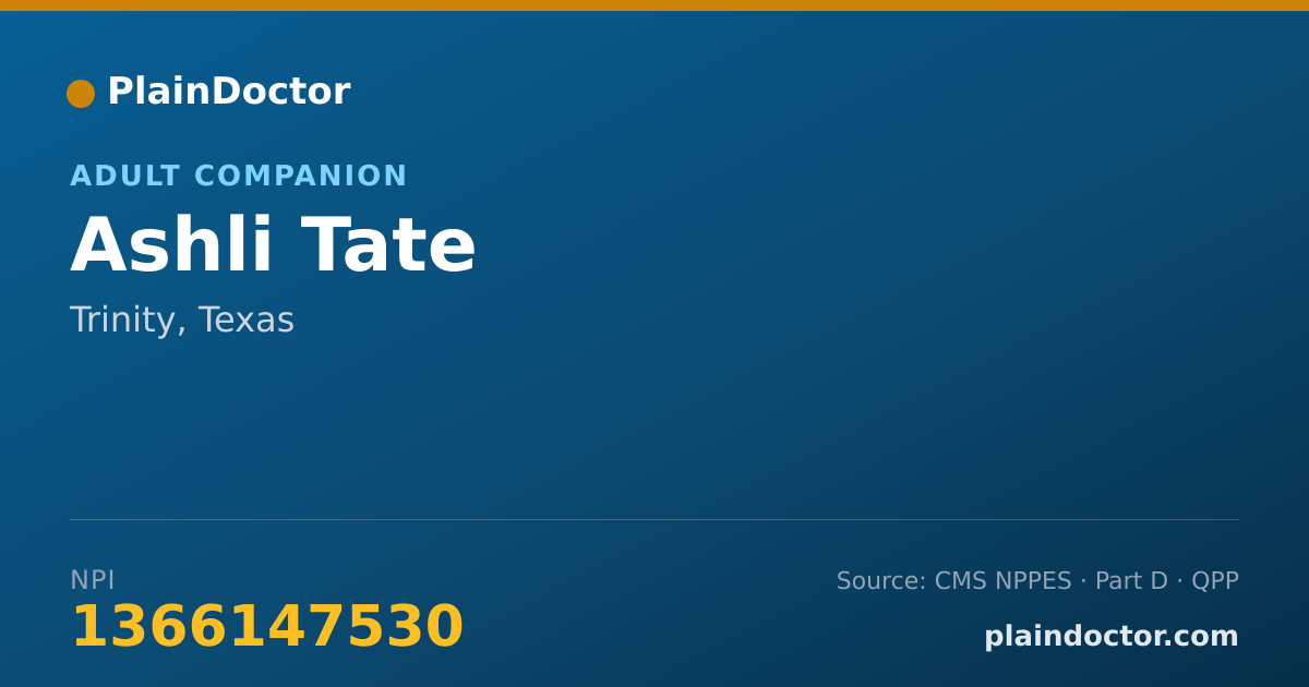 Shareable card for Ashli Tate - Adult Companion, Trinity, TX