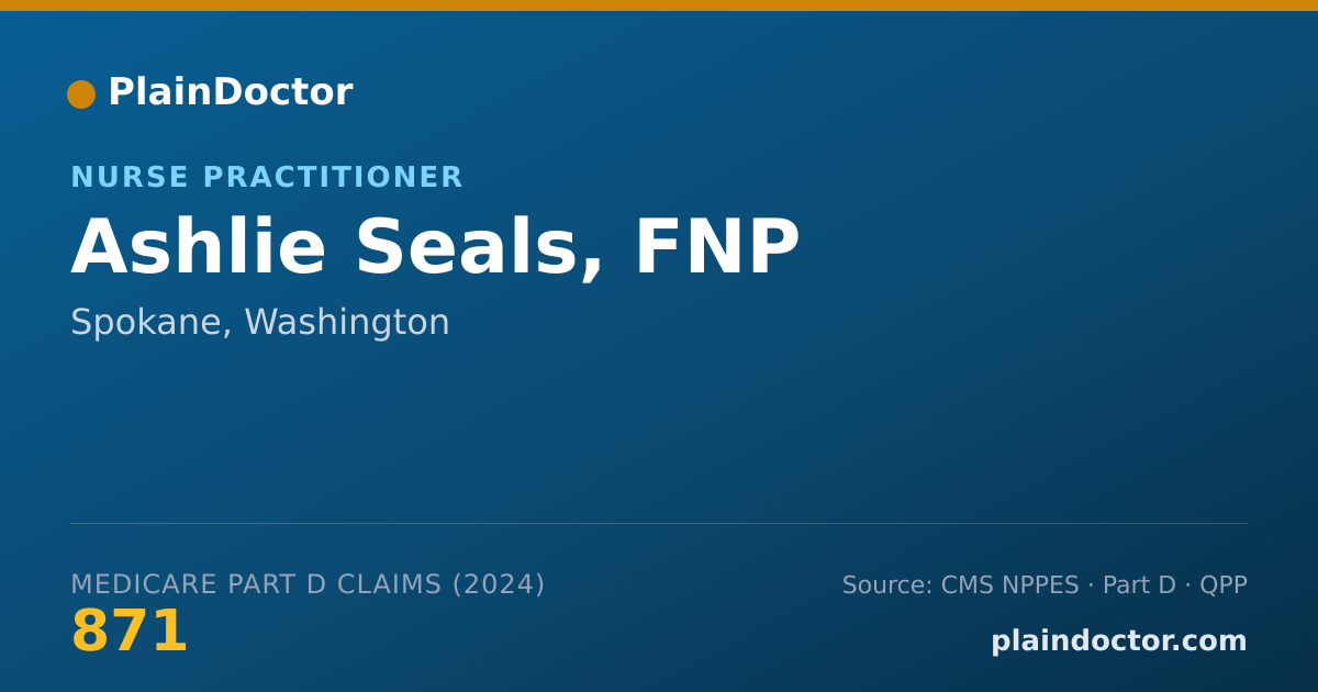 Shareable card for Ashlie Seals, FNP - Nurse Practitioner, Spokane, WA