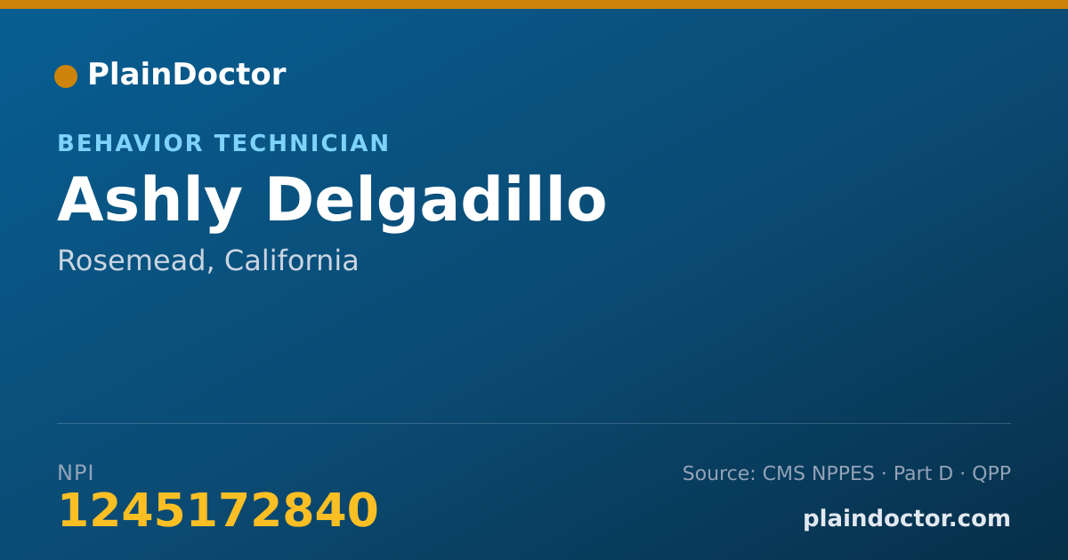 Shareable card for Ashly Delgadillo - Behavior Technician, Rosemead, CA