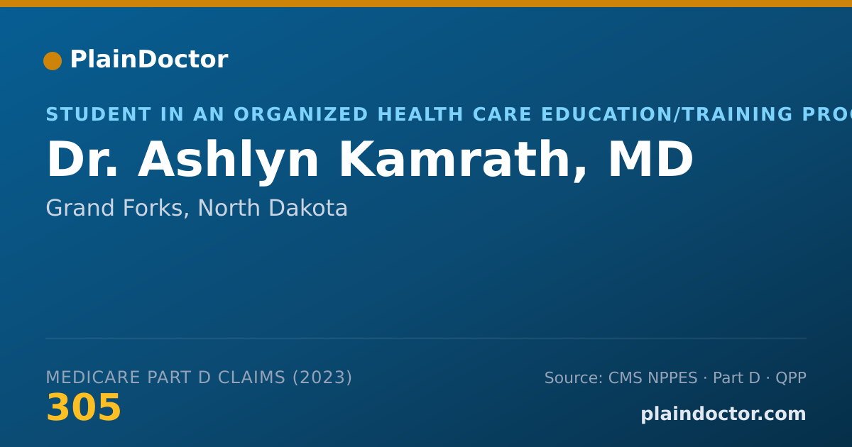 Shareable card for Ashlyn Kamrath, MD - Student in an Organized Health Care Education/Training Program, Grand Forks, ND