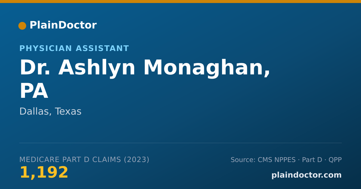 Shareable card for Ashlyn Monaghan, PA - Physician Assistant, Dallas, TX