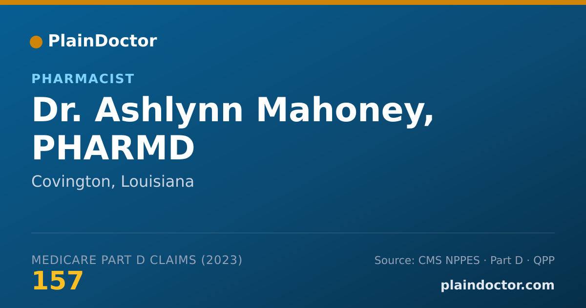 Shareable card for Ashlynn Mahoney, PHARMD - Pharmacist, Covington, LA