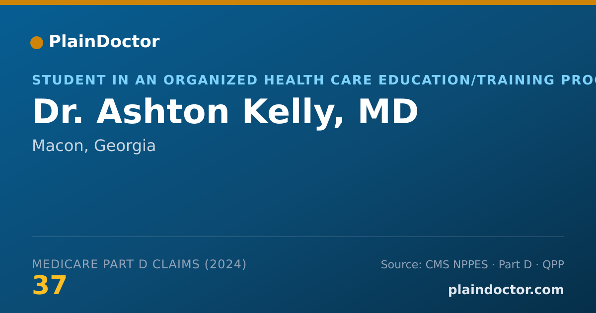 Shareable card for Ashton Kelly, MD - Student in an Organized Health Care Education/Training Program, Macon, GA