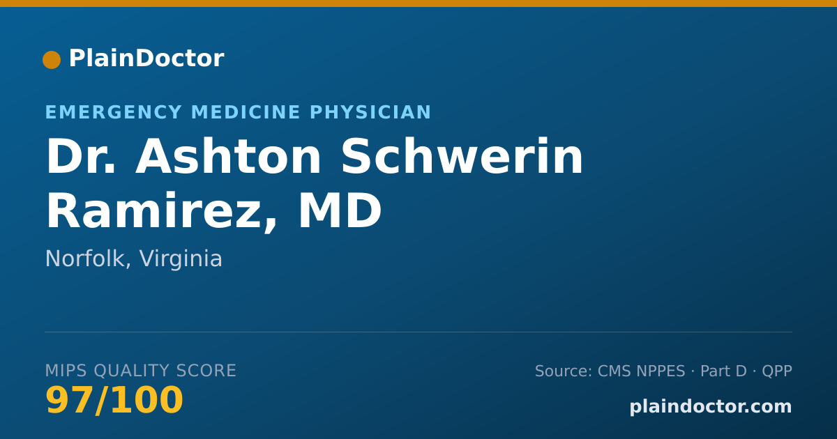 Shareable card for Ashton Schwerin Ramirez, MD - Emergency Medicine Physician, Norfolk, VA