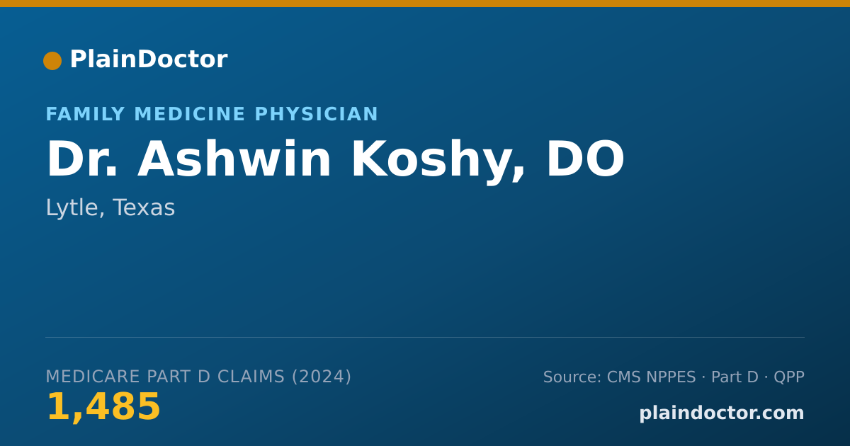 Shareable card for Ashwin Koshy, DO - Family Medicine Physician, Lytle, TX