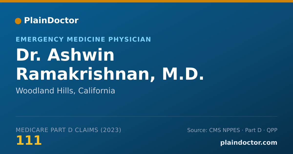 Shareable card for Ashwin Ramakrishnan, M.D. - Emergency Medicine Physician, Woodland Hills, CA