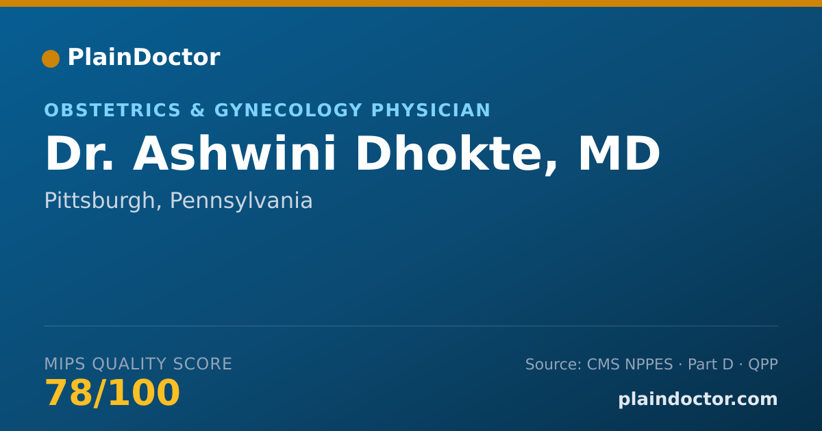 Shareable card for Ashwini Dhokte, MD - Obstetrics & Gynecology Physician, Pittsburgh, PA