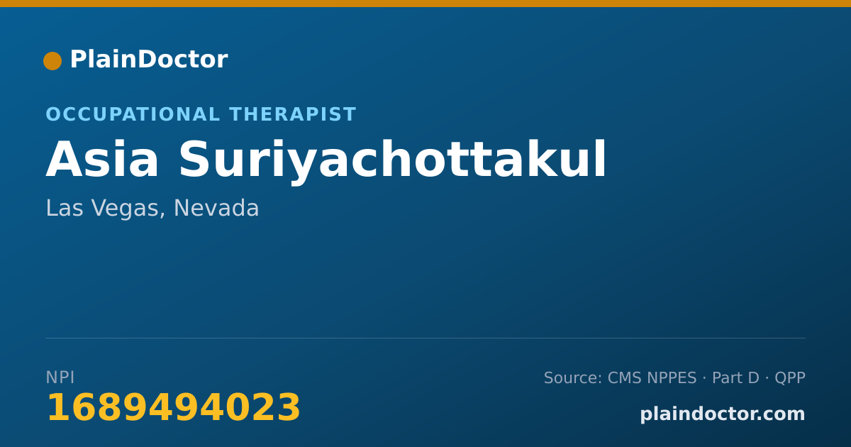 Shareable card for Asia Suriyachottakul - Occupational Therapist, Las Vegas, NV