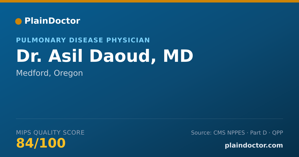 Shareable card for Asil Daoud, MD - Pulmonary Disease Physician, Medford, OR