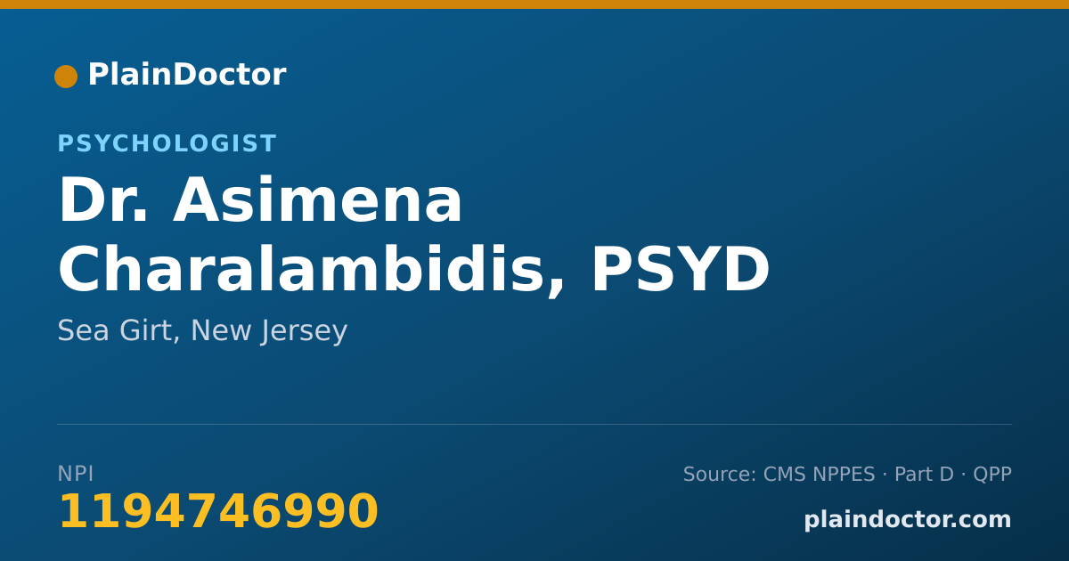 Shareable card for Asimena Charalambidis, PSYD - Psychologist, Sea Girt, NJ