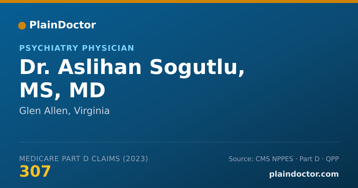 Shareable card for Aslihan Sogutlu, MS, MD - Psychiatry Physician, Glen Allen, VA