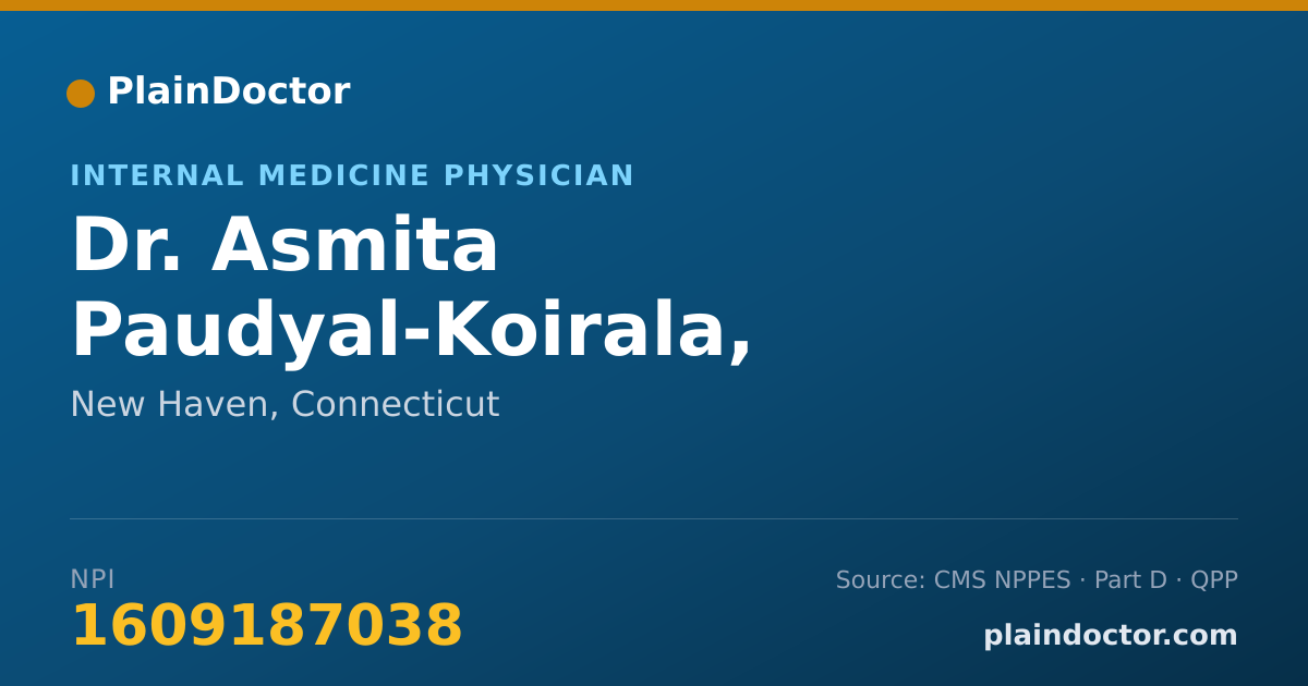 Shareable card for Asmita Paudyal-Koirala, M.B.B.S. - Internal Medicine Physician, New Haven, CT