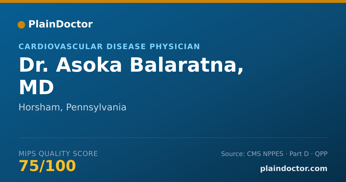 Shareable card for Asoka Balaratna, MD - Cardiovascular Disease Physician, Horsham, PA