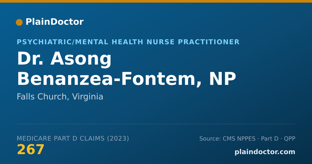 Shareable card for Asong Benanzea-Fontem, NP - Psychiatric/Mental Health Nurse Practitioner, Falls Church, VA