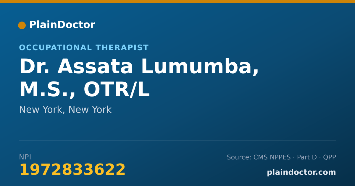 Shareable card for Assata Lumumba, M.S., OTR/L - Occupational Therapist, New York, NY