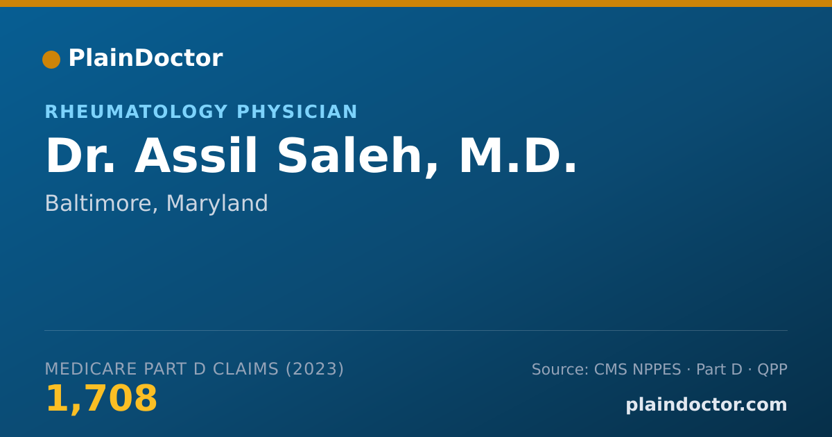 Shareable card for Assil Saleh, M.D. - Rheumatology Physician, Baltimore, MD