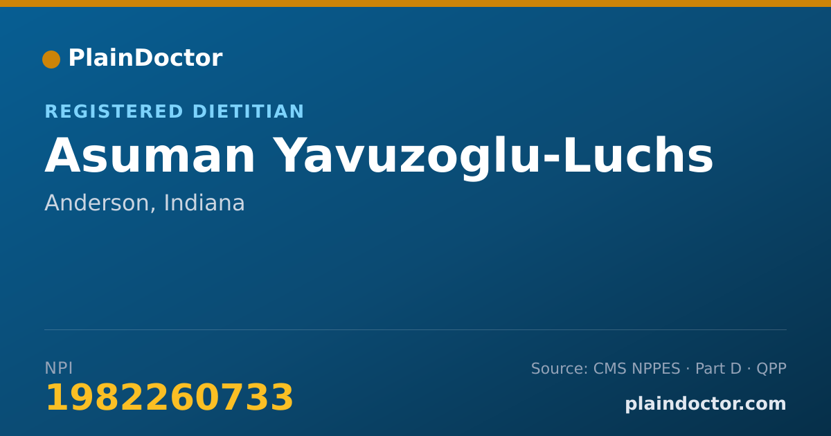 Shareable card for Asuman Yavuzoglu-Luchs - Registered Dietitian, Anderson, IN