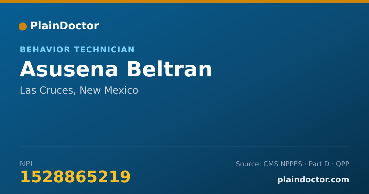 Shareable card for Asusena Beltran - Behavior Technician, Las Cruces, NM