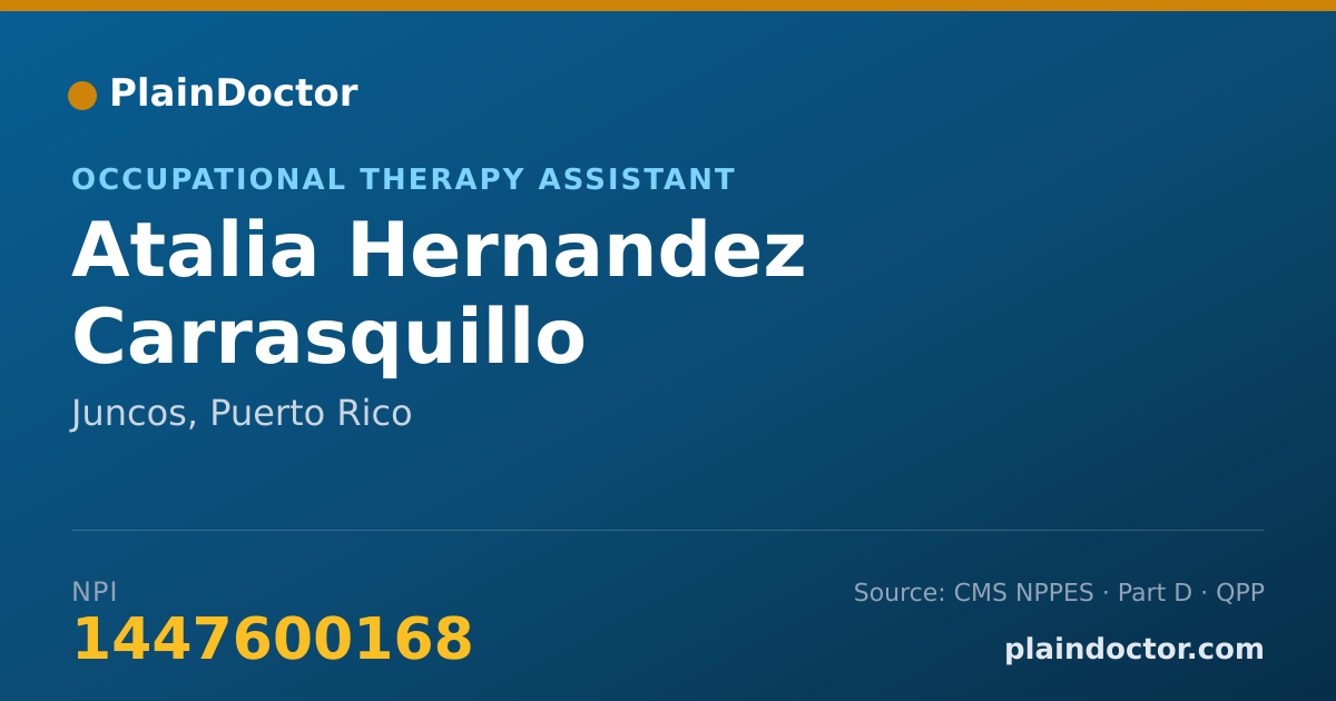 Shareable card for Atalia Hernandez Carrasquillo - Occupational Therapy Assistant, Juncos, PR